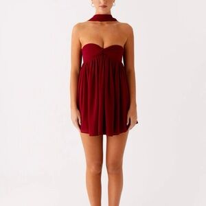Peppermayo Strapless Red Dress